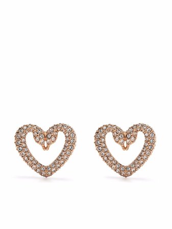 Swarovski Una crystal-heart stud earrings - FARFETCH