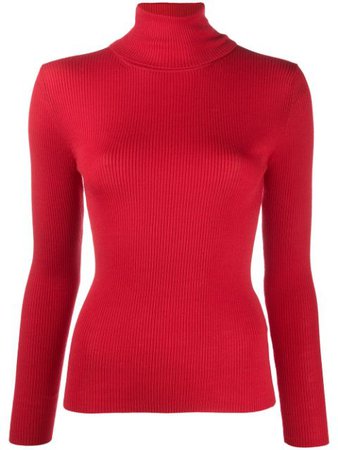 Shop red P.A.R.O.S.H. ribbed roll-neck jumper with Express Delivery - Farfetch