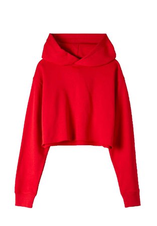 aritzia red crop hoodie