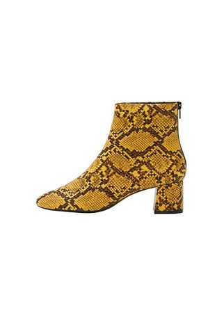 MANGO Snake-effect ankle boots