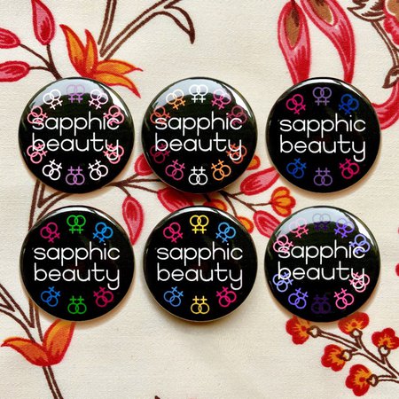 Sapphic WLW Beauty Buttons // Subtle Black // LGBTQ+ Lesbian Pride | CowboyYeehaww