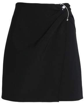 Cushnie Wrap-effect Embellished Crepe Mini Skirt