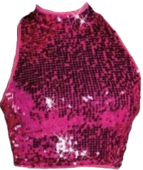 fuchsia pink sequin halter tank crop dance top
