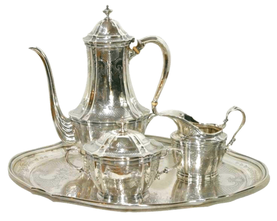 silver tea set png