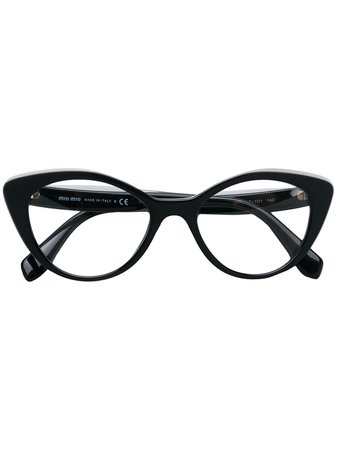 Miu Miu Eyewear Cat Eye Logo Glasses Continuity | Farfetch.com
