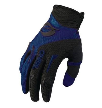 blue and black gloves