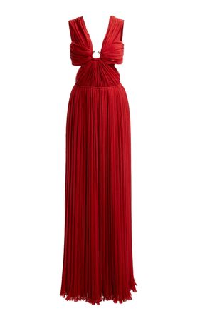 Cutout Pleated Silk Gown By Chloé | Moda Operandi