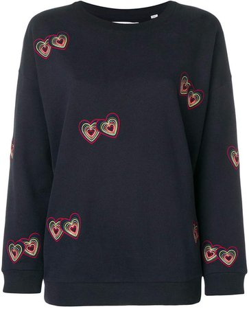 Chinti & embroidered hearts sweatshirt