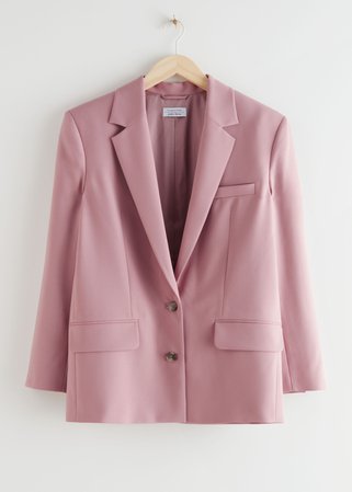 Boxy Single Breasted Blazer - Light Pink - Blazers - & Other Stories