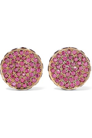 Ileana Makri | Lunar Cycle 18-karat rose gold, ruby and amethyst earrings | NET-A-PORTER.COM