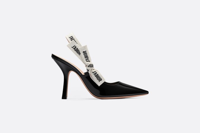 J'Adior slingback in black patent calfskin leather - Shoes - Woman | DIOR
