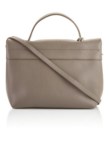 Soft leather shoulder bag, taupe, taupe | MADELEINE Fashion