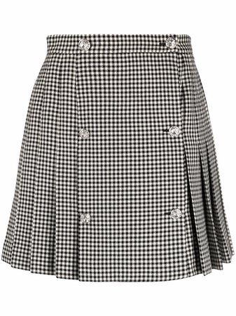 Alessandra Rich Checked Pleated Skirt - Farfetch