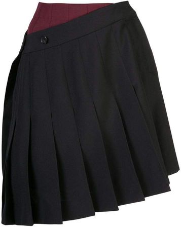 double pleated mini skirt
