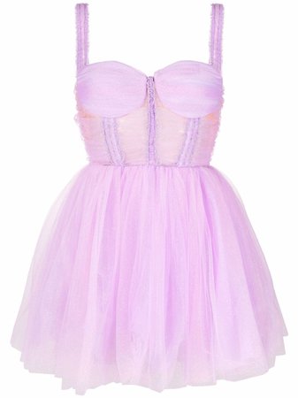 Elisabetta Franchi tulled layered mini dress purple AB06713E2 - Farfetch