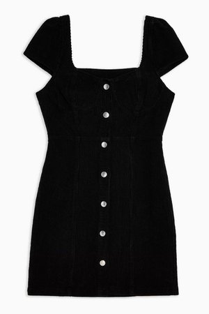 Black Corduroy Cap Sleeve Bodycon Dress | Topshop