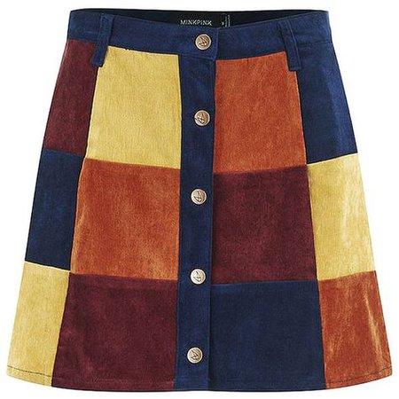 ModCloth patchwork suede skirt