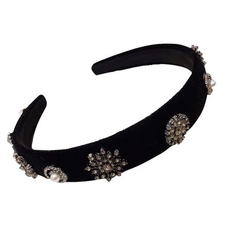 Miss77#IU Li Zhien Shirley Same Style Velvet Diamonds Seiko Pearl Snowflake Headband Hair Accessories Three Options | Lazada PH