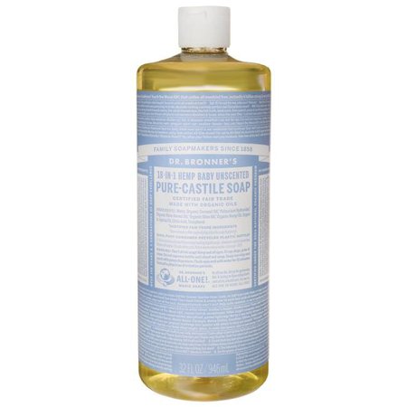 *clipped by @luci-her* Dr. Bronner Dr. Bronner's 18-in-1 Hemp Baby Unscented Pure-Castile Soap- Swanson Health Products
