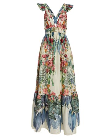 Carolina K | Penelope Floral Silk Maxi Dress | INTERMIX®