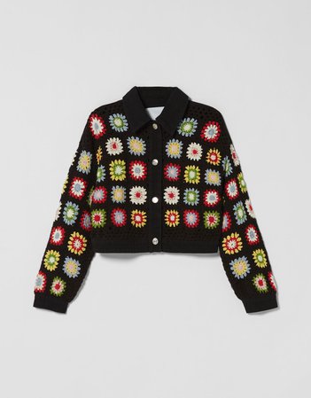Cotton crochet jacket - Outerwear - Woman | Bershka