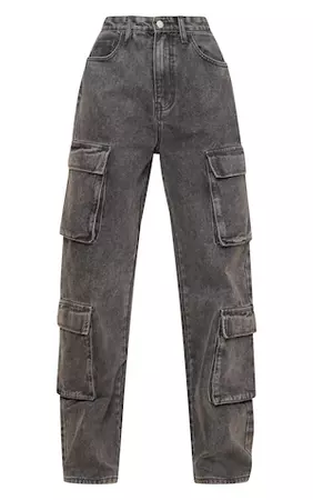 Grey Acid Wash Cargo jeans