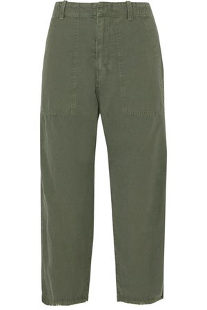 Nili Lotan | Luna cropped cotton and linen-blend twill pants | NET-A-PORTER.COM