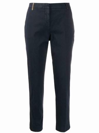 high waisted slim fit trousers