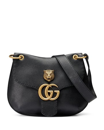 Gucci GG Marmont Leather Tiger Bag, Black (Nero)