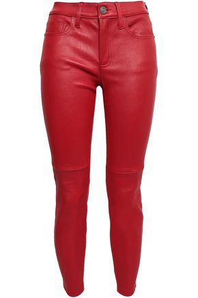 Cropped stretch-leather skinny pants | CURRENT/ELLIOTT | Sale up to 70% off | THE OUTNET