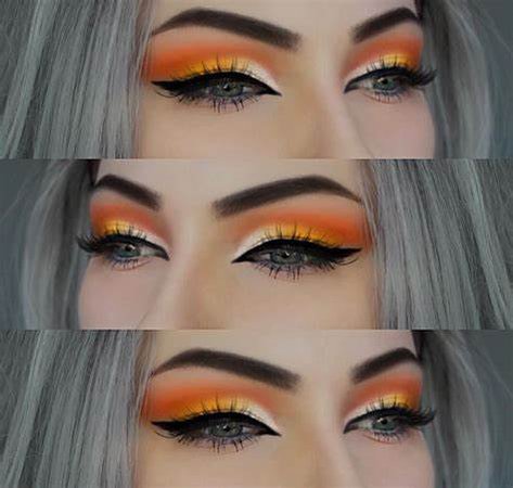 orange and black festival makeup
