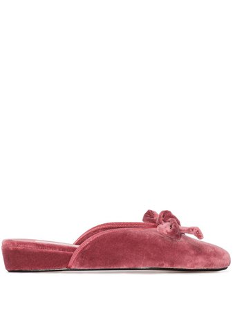 Olivia Morris At Home Daphine bow detail slippers - FARFETCH