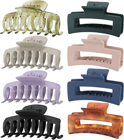 8 Colors Lolalet Strong Hold Hair Claw Clips, 2 Styles Nonslip Medium Large Jaw Clip for Women and Girls, 4 Square Matte and 4 Bright Acrylic Hair Clamps for Thick Thin Fine Long Hair -A : Amazon.ca: Beauty & Personal Care