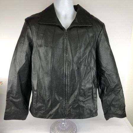 Vintage East 5th Genuine Leather Jacket Women’s XL Black Zip Front Lined Coat | eBay