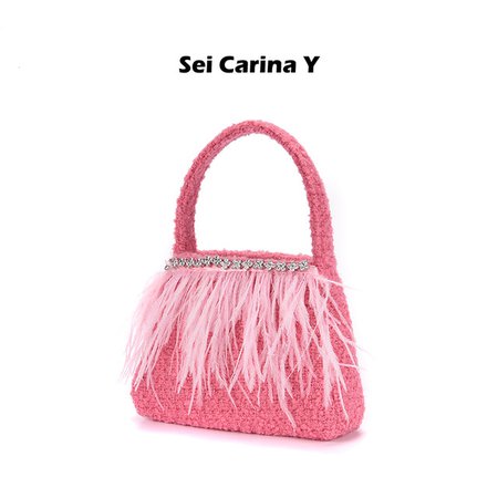 Sei Carina Y Athena Athena tassel feather tweed handbag 2022 new handbag