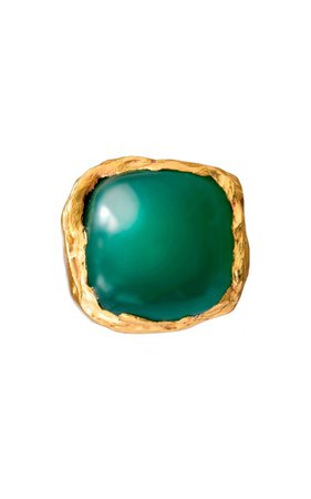 18k Gold-Plated Boya Green Onyx Ring By Simuero | Moda Operandi