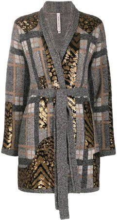 geometric pattern cardi-coat