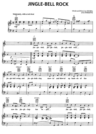 JINGLE-BELL ROCK Piano Sheet music | Easy Sheet Music