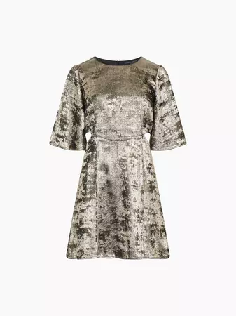 Alara Metallic Cut Out Mini Dress Metallic | French Connection US