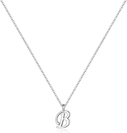 Amazon.com: Sterling Silver Initial Necklaces for Girls, 925 Sterling Silver Initial B Letter Necklace for Women Girls Dainty Tiny Sterling Silver Initial Necklaces for Teens Girls Kids Child Birthday Gifts : Clothing, Shoes & Jewelry