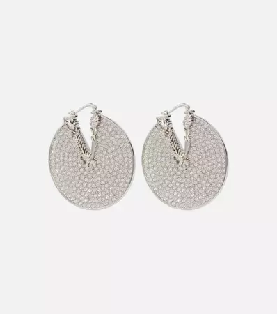 Versace - Virtus crystal-embellished hoop earrings | Mytheresa