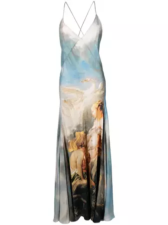 Roberto Cavalli painterly-print Silk Maxi Dress - Farfetch