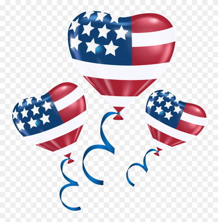 Usa Heart Balloons Png Clip Art - Free Clipart 4th Of July Borders – Stunning free transparent png clipart images free download