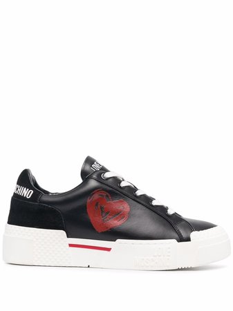 Shop Love Moschino heart print sneakers with Express Delivery - FARFETCH