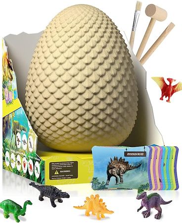 Amazon.com: Dinosaur Egg - Jumbo Dino Egg Dig Kit - Dinosaur Toys - 12 Unique Surprise Dinosaurs Excavation Egg Archeology Educational Science STEM Toy, Best Crafts Gift for Boys Girl : Toys & Games