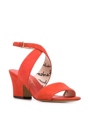 Salvatore Ferragamo Sheena cross-strap block-heel Sandals
