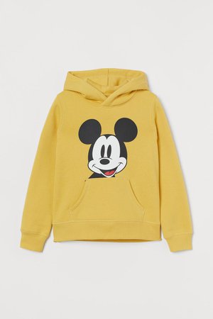 Sudadera con capucha y motivo - Amarillo/Mickey Mouse - NIÑOS | H&M ES