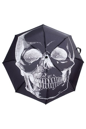 Skull Black Gothic Umbrella by Sourpuss | Gothic Accessories