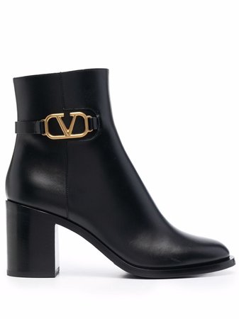 Shop Valentino Garavani Vlogo plaque ankle boots with Express Delivery - FARFETCH