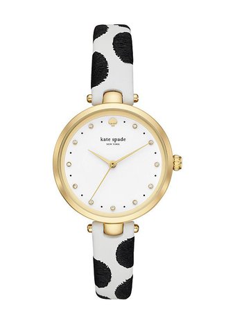 holland black dot leather watch | Kate Spade New York